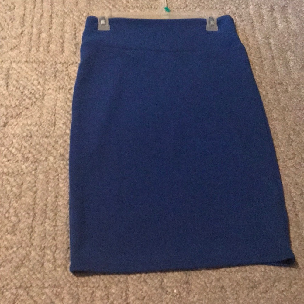 Electric blue pencil skirt